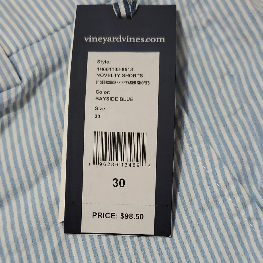 Vineyard Vines Light Blue Striped Flat Front Shorts - Picture 3 of 7